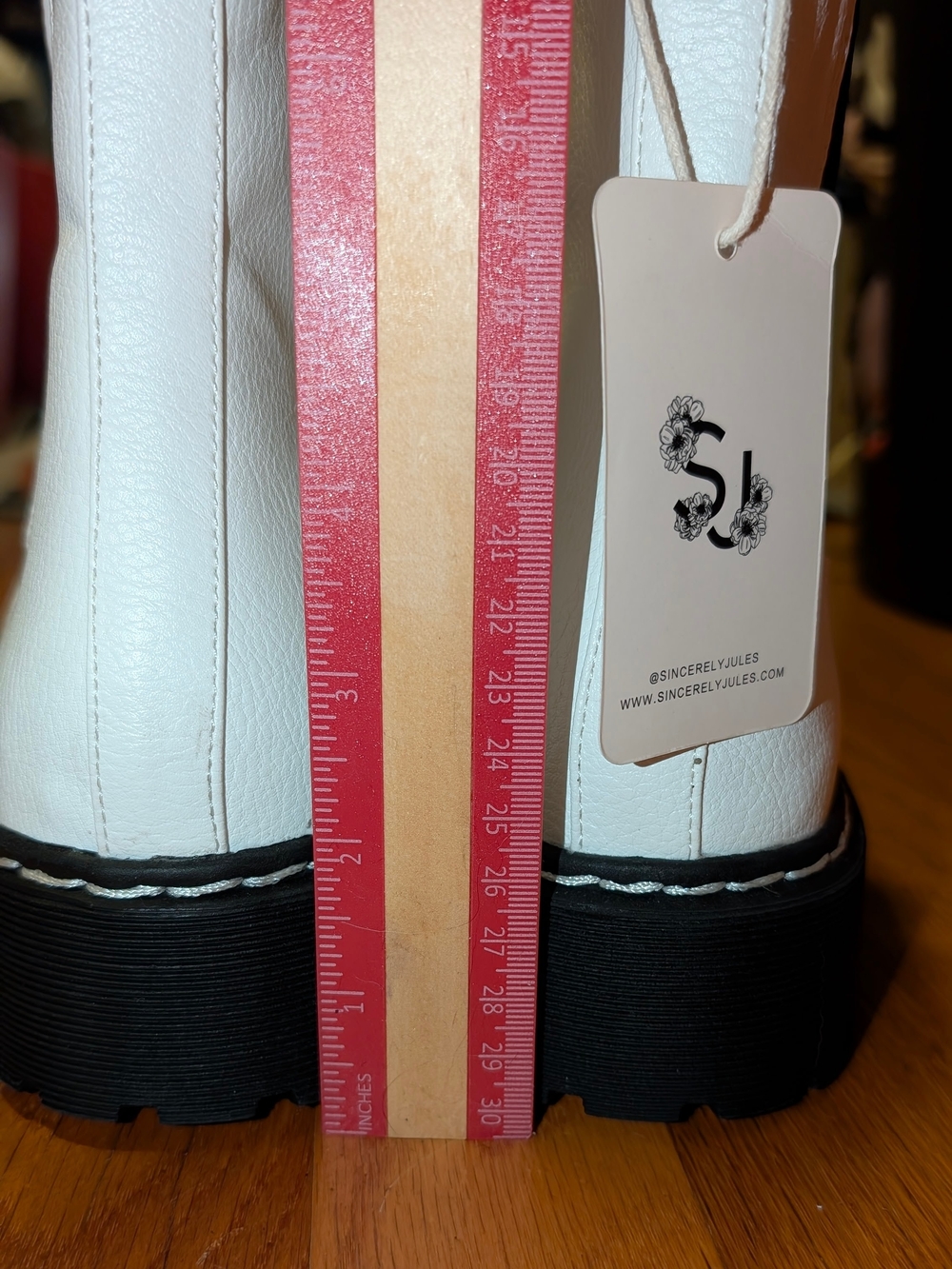 Sincerely Jules Hippie White Leather Chelsea Platform Boots Size 8.5 NWT No Box - Picture 4 of 8
